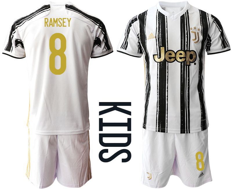 Youth 2020-2021 club Juventus home #8 white Soccer Jerseys